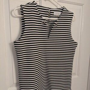 Calvin Klein Sleeveless Blouse, Size Medium, Gold Chain